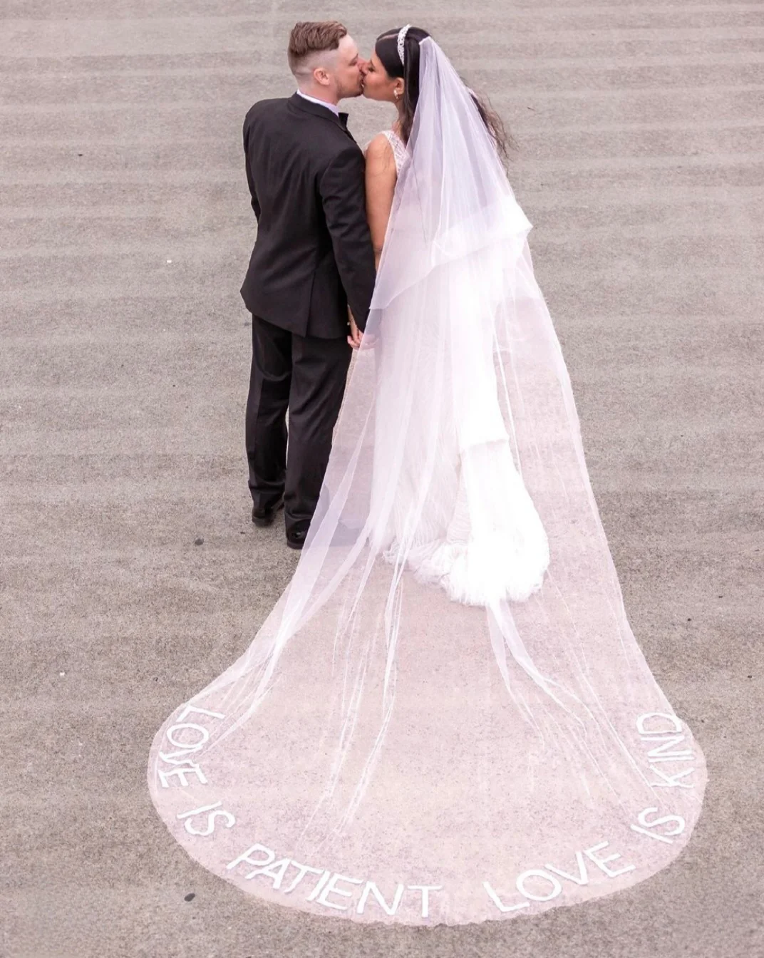 Personalised wedding veil, Custom Embroidery (initials, names, date, quotes) ADD ON - Studio 3 Twenty One LLC