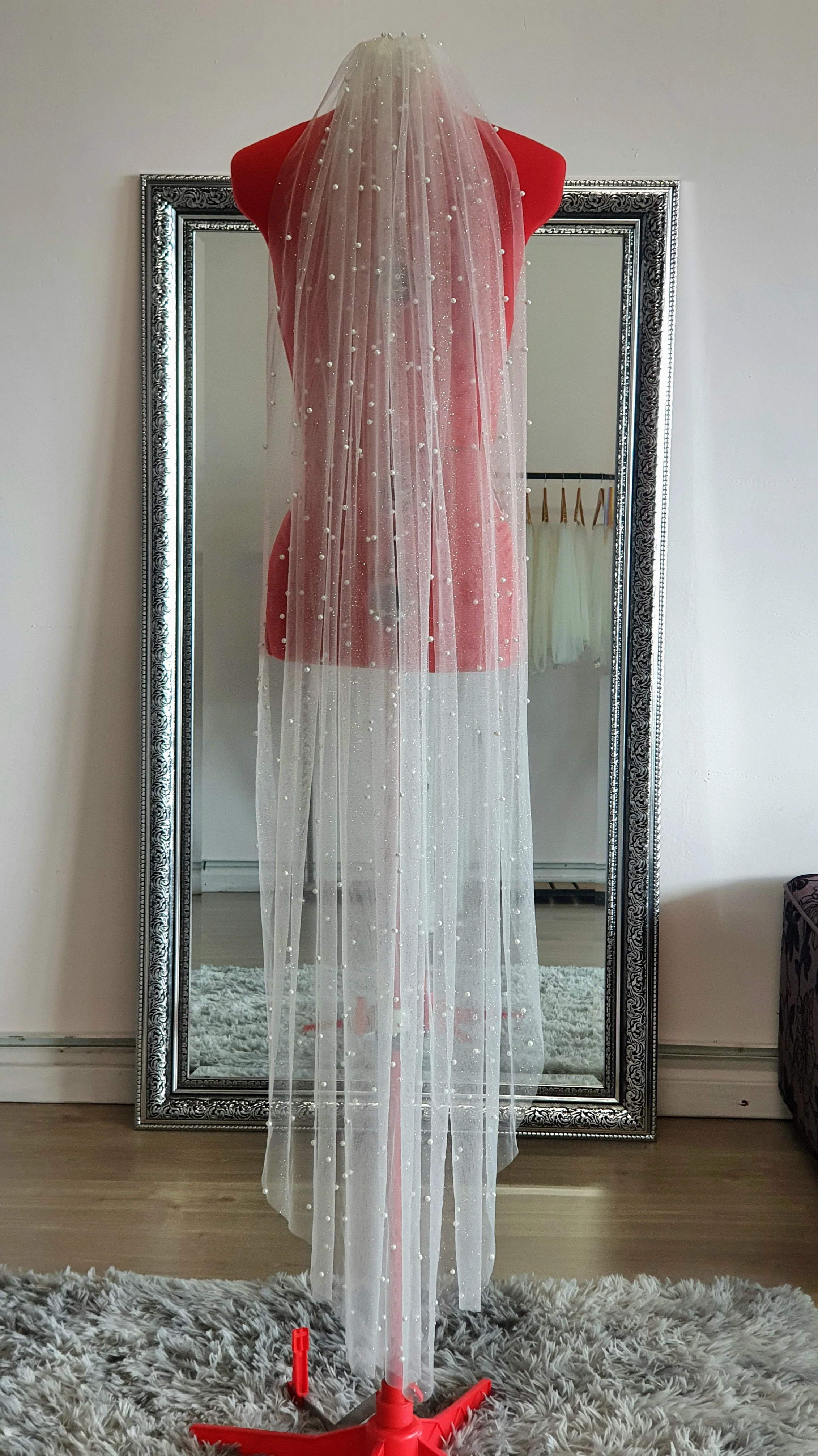 Shimmery Sparkly Pearl Veil - Studio 3 Twenty One LLC