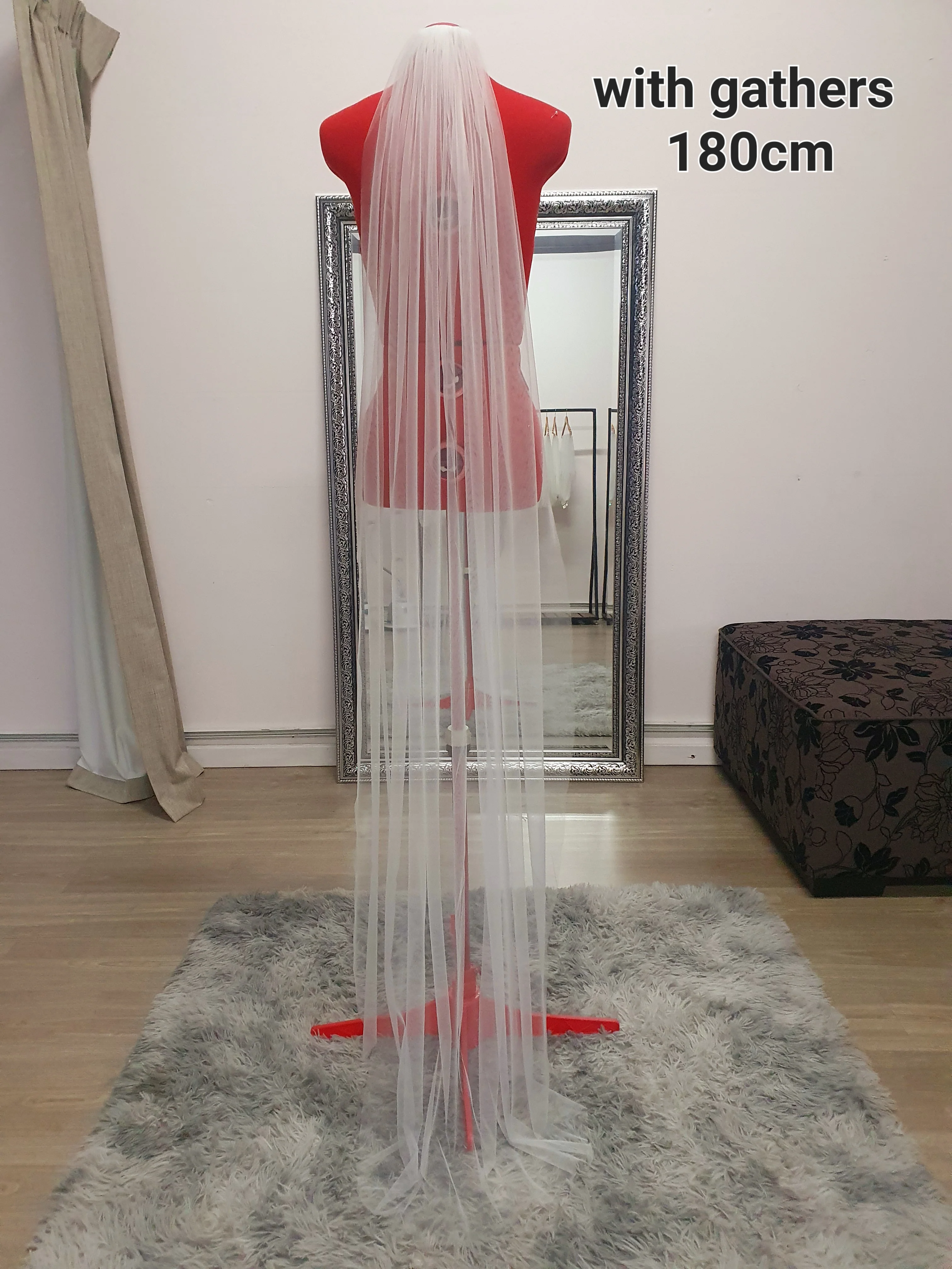Soft bridal tulle wedding veil without gathers - Studio 3 Twenty One LLC