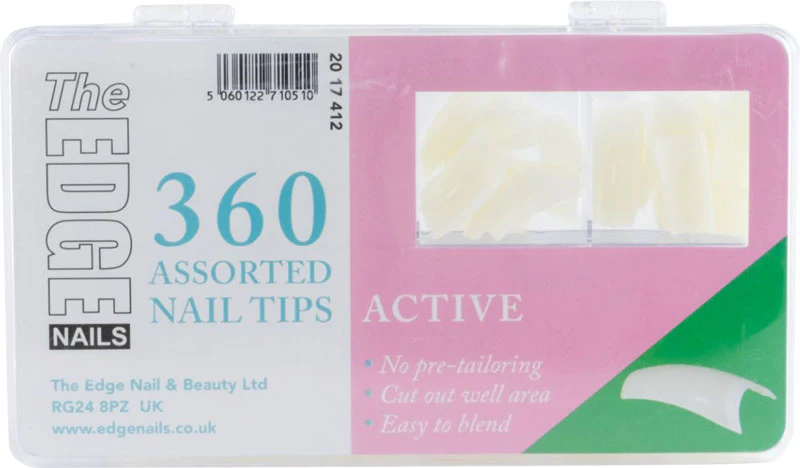 The Edge Active Nail Tips, Sizes 1- 10 - Pack of 360 - Studio 3 Twenty One LLC