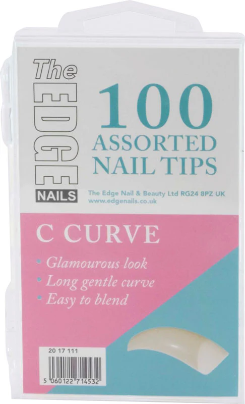 The Edge Big 'C' Curve Nail Tips, Sizes 1-10 - Pack of 100 - Studio 3 Twenty One LLC