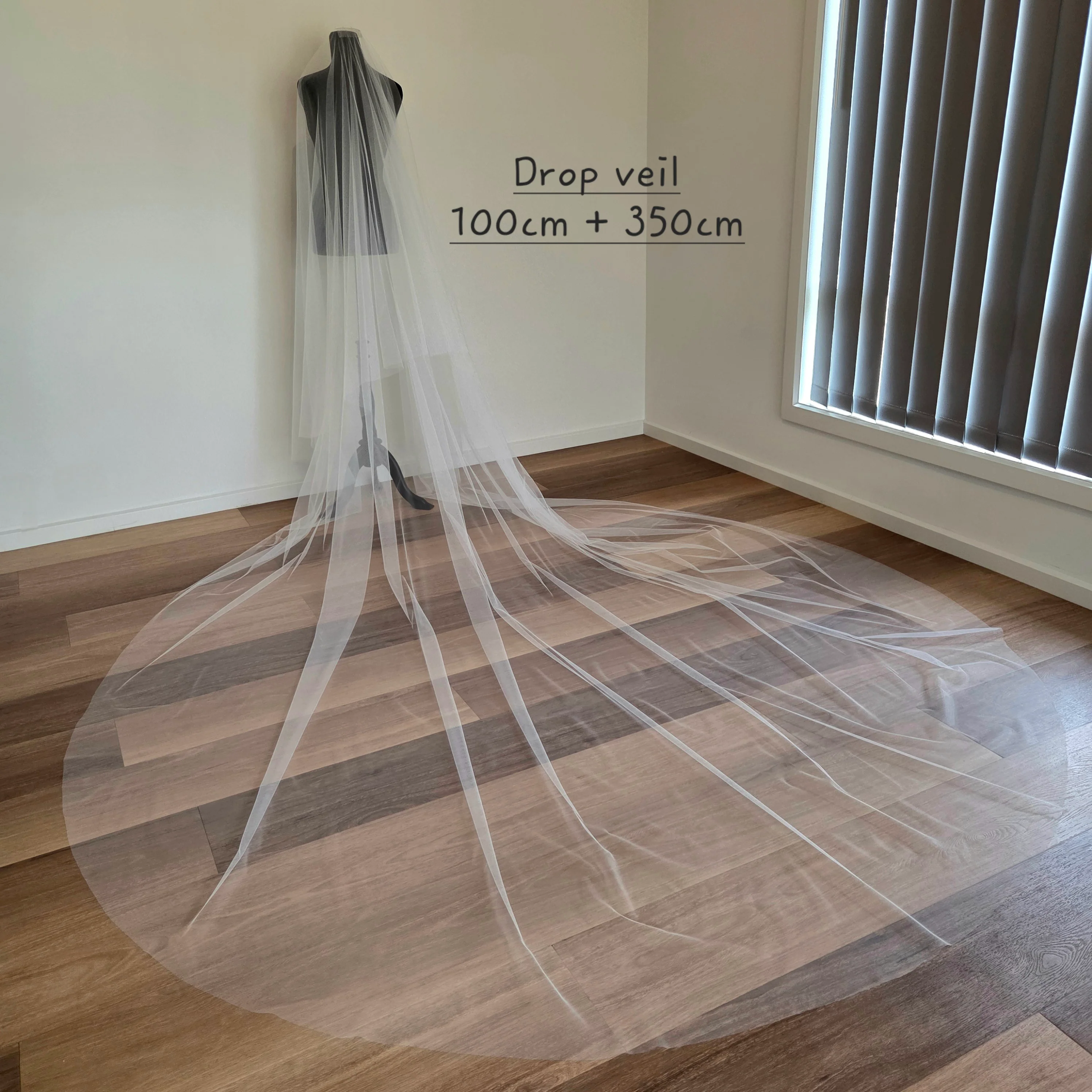 English Net Blusher Veil with long blusher - Studio 3 Twenty One LLC