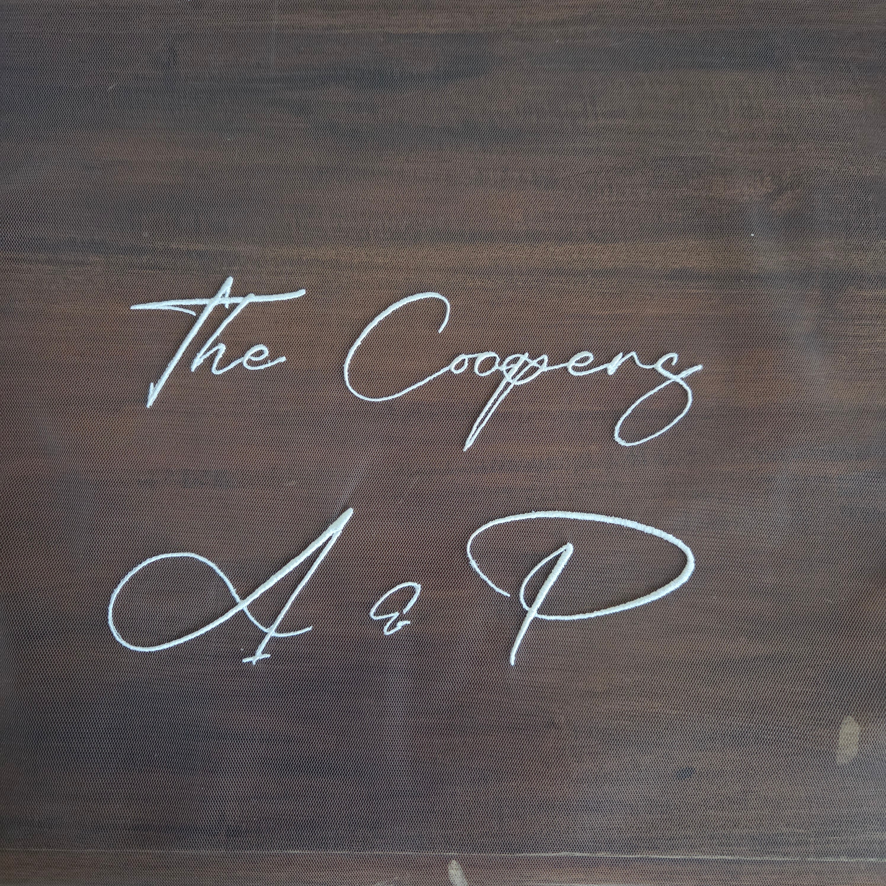 Personalised wedding veil, Custom Embroidery (initials, names, date, quotes) ADD ON - Studio 3 Twenty One LLC