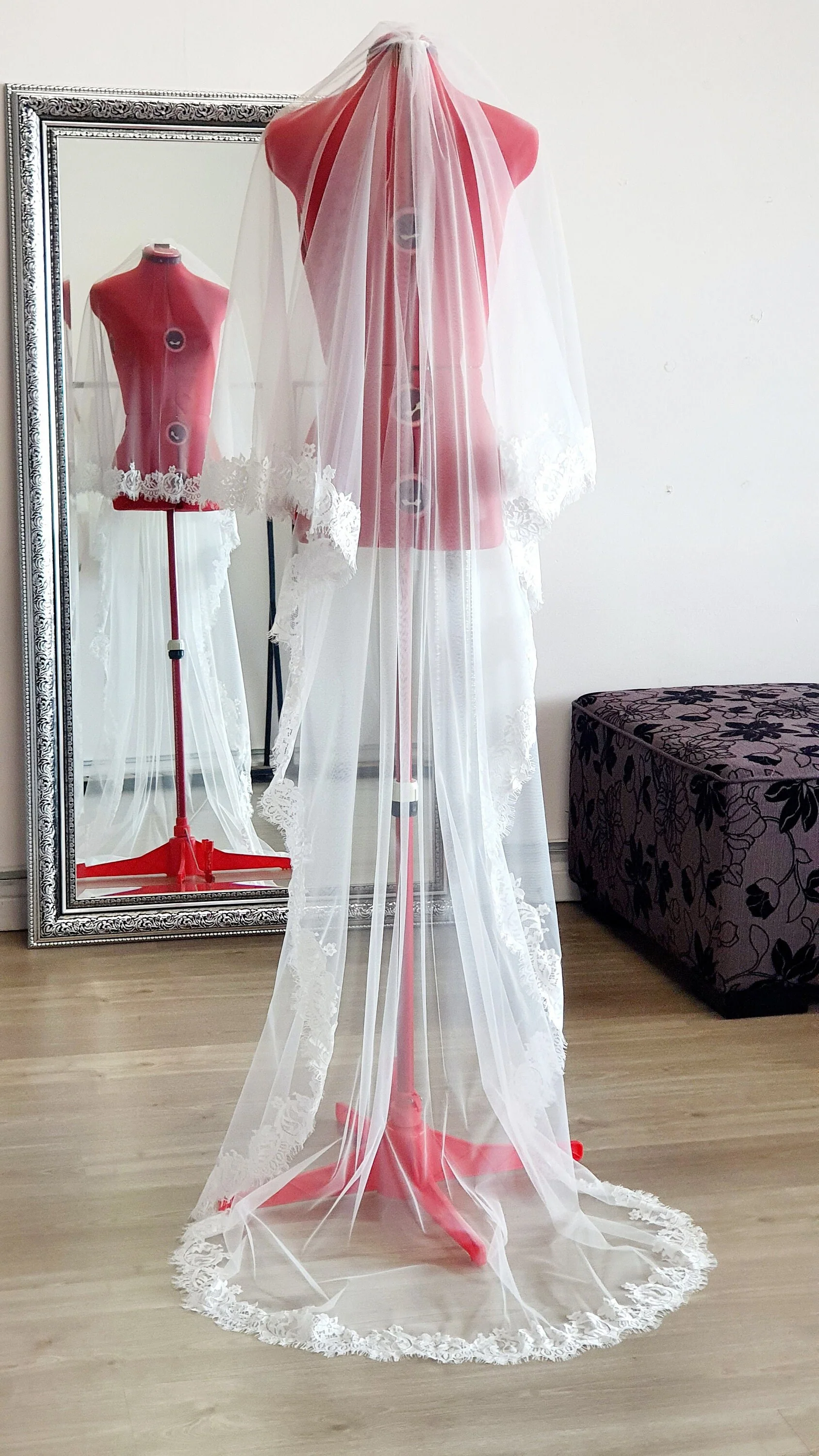 Nathalie - 2 tier lace veil - Studio 3 Twenty One LLC