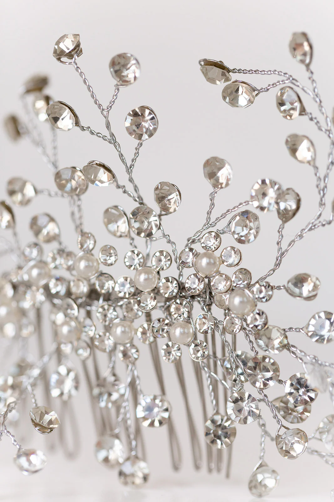 Rhinestone Wedding Hair Comb with Pearls - Studio 3 Twenty One LLC