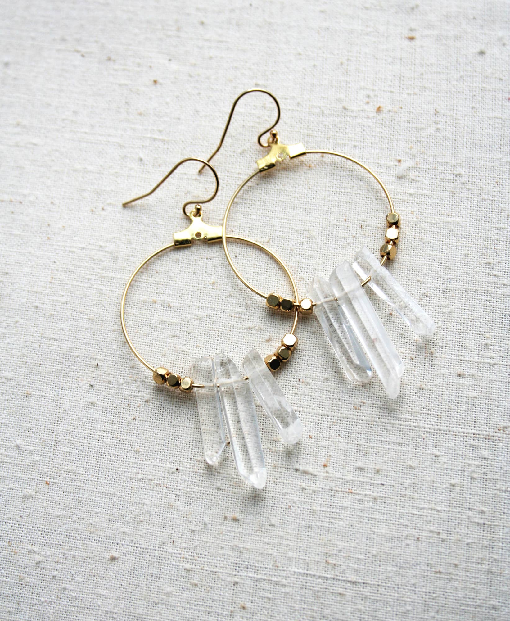 Raw Crystal Hoops - Studio 3 Twenty One LLC