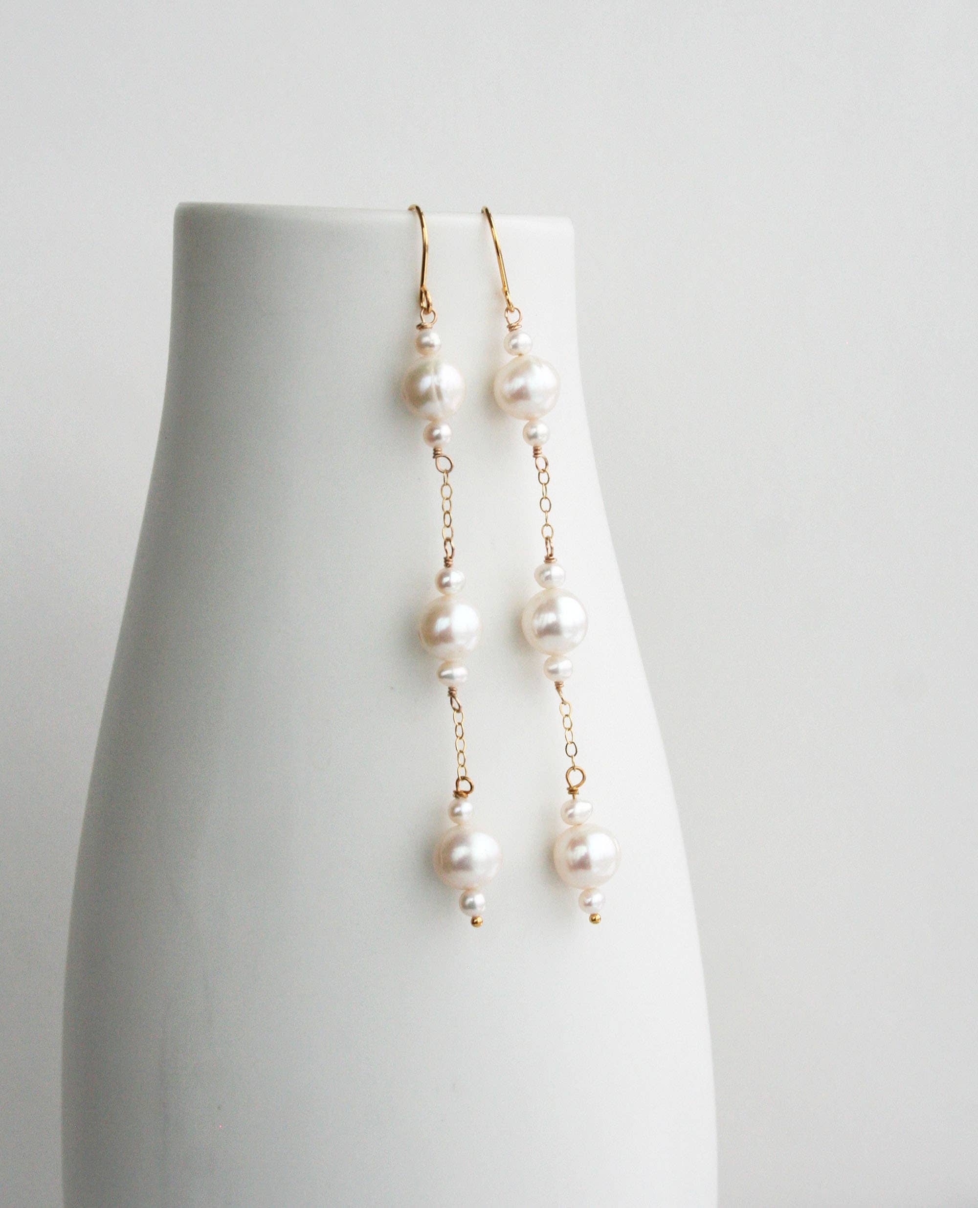 Triple Pearl Drop Earrings - Studio 3 Twenty One LLC