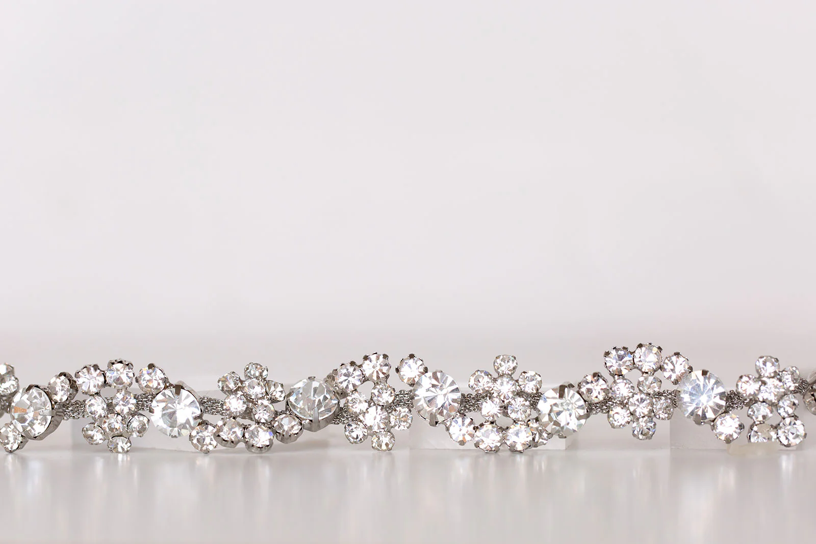 Rhinestone Crystal Bridal Headband, Silver Vine and Flower Hair Chain - Studio 3 Twenty One LLC