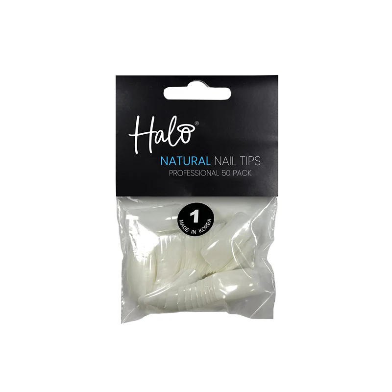 Halo Pure Nails Natural ABS Tips Size 1 (50 Pack) - Studio 3 Twenty One LLC