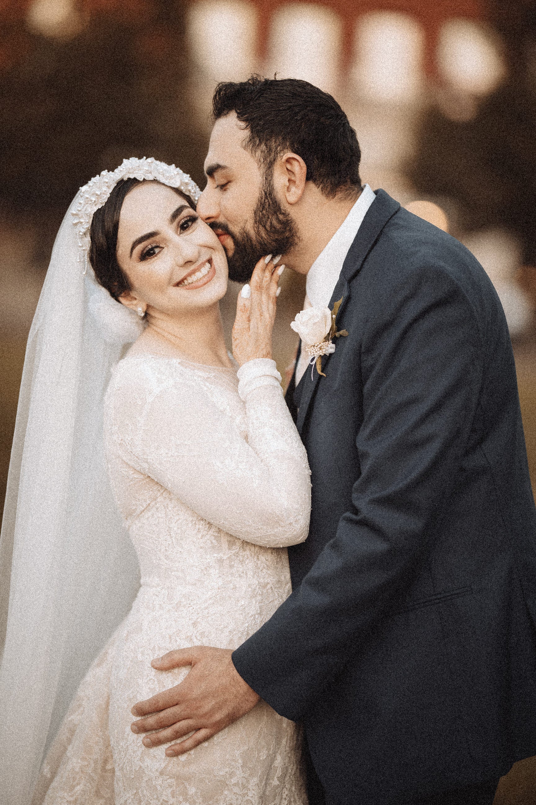 Pearl and Lace Headband Bridal Veil: Turban Headpiece - Studio 3 Twenty One LLC