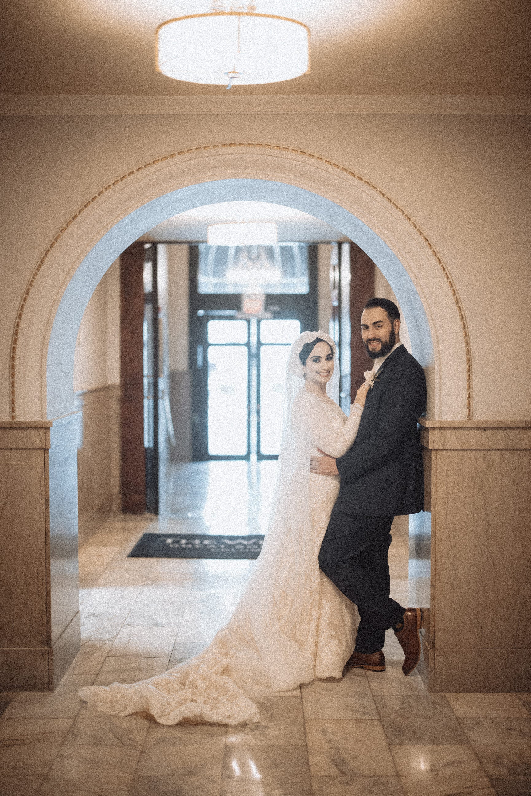 Pearl and Lace Headband Bridal Veil: Turban Headpiece - Studio 3 Twenty One LLC