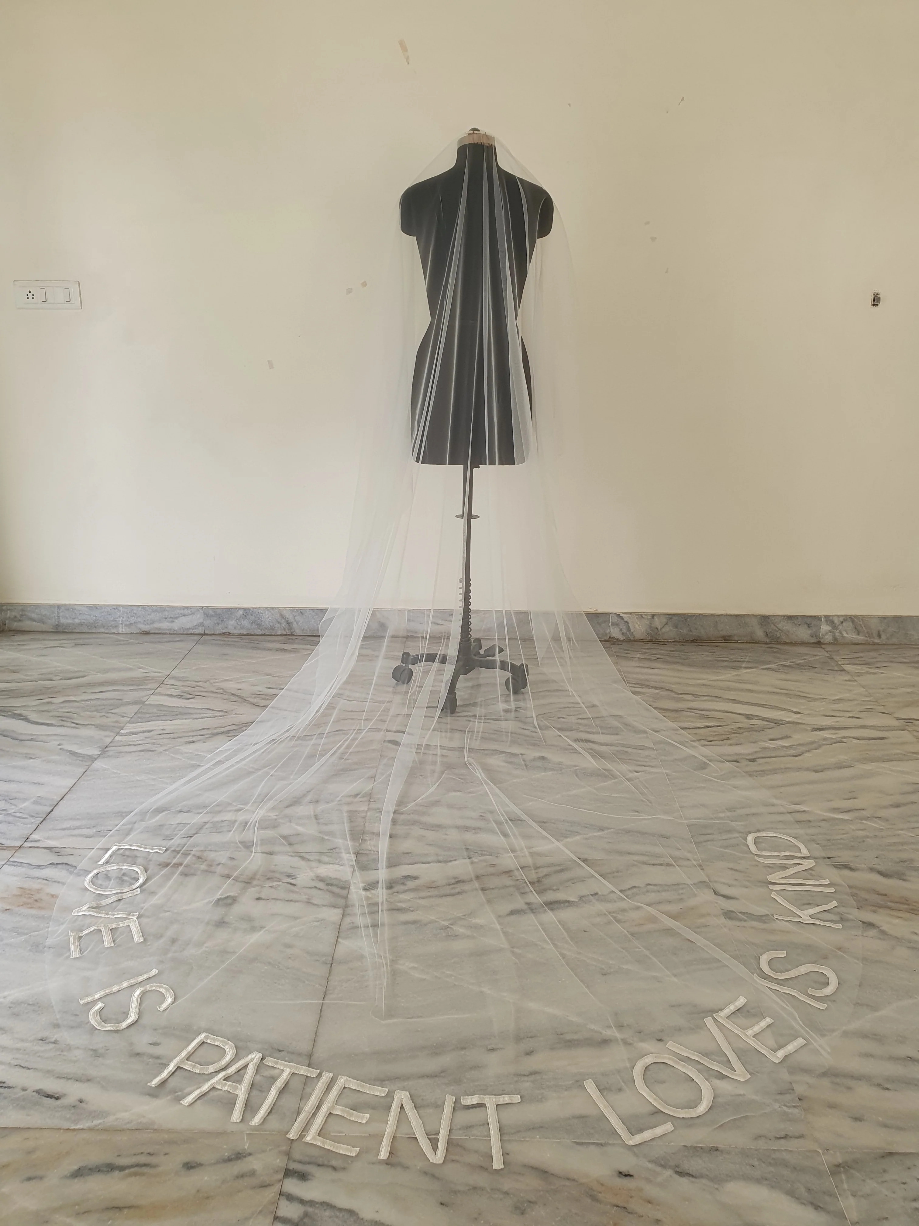 Personalised wedding veil, Custom Embroidery (initials, names, date, quotes) ADD ON - Studio 3 Twenty One LLC