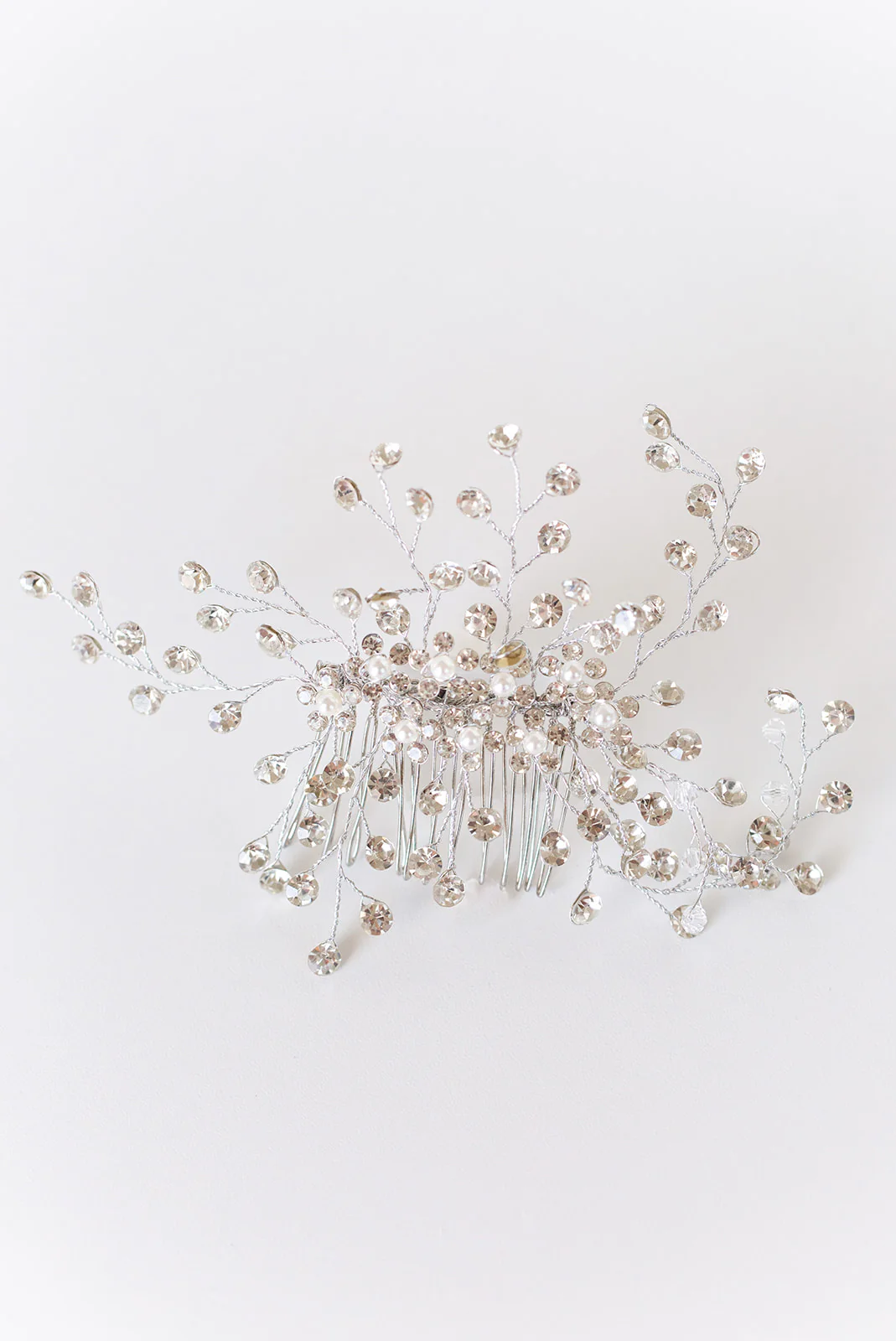 Rhinestone Wedding Hair Comb with Pearls - Studio 3 Twenty One LLC