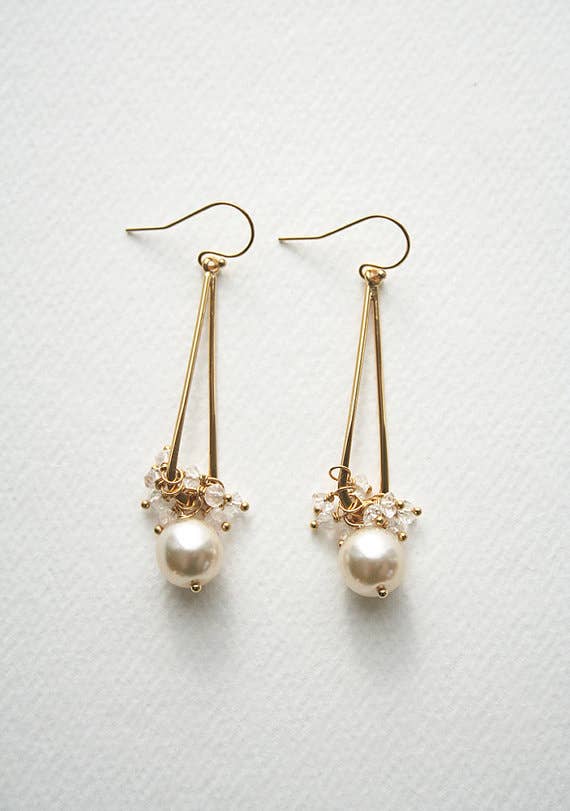 Long Pearl Earrings - Studio 3 Twenty One LLC