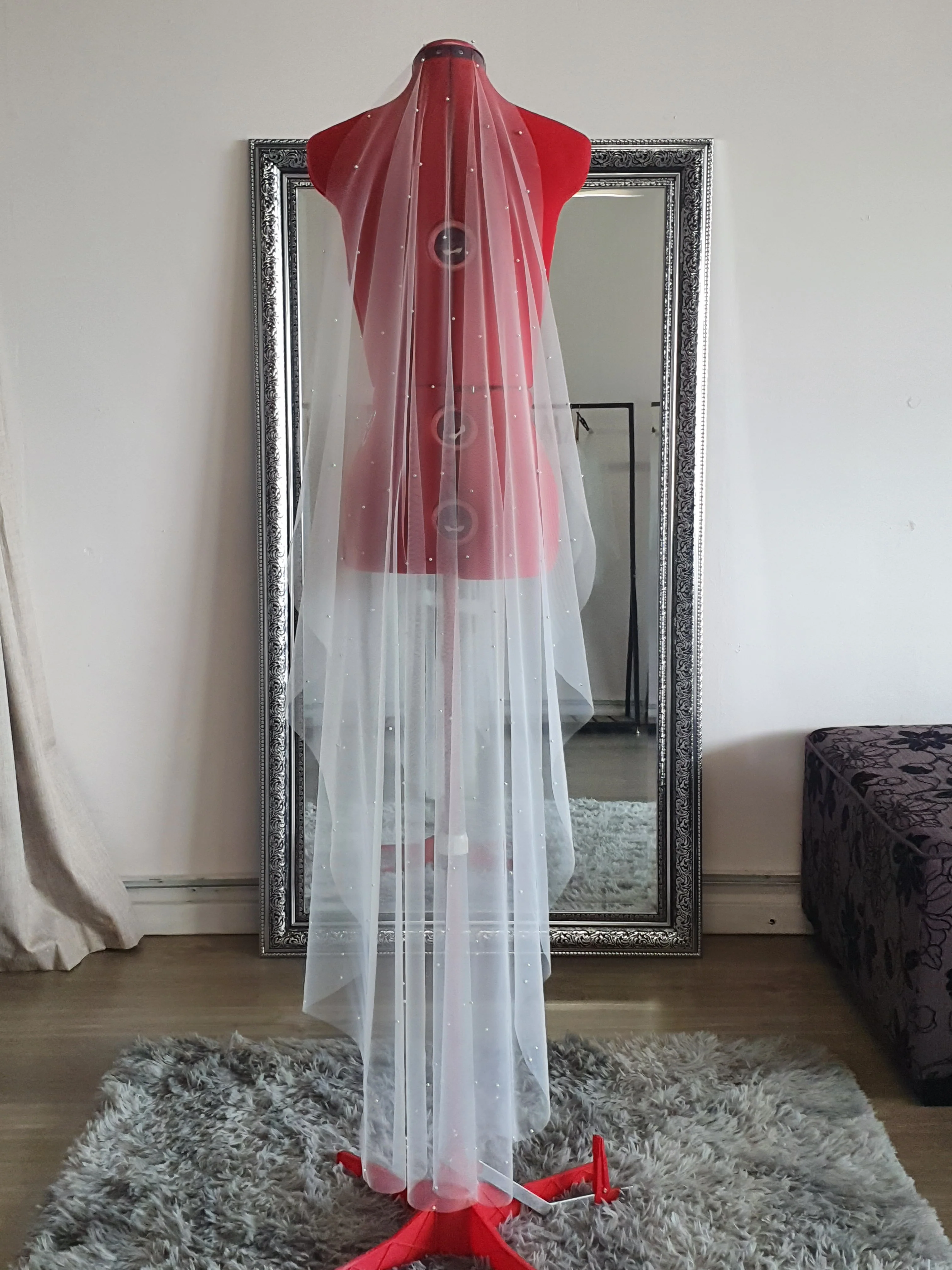 Pearl veil with small pearls - Studio 3 Twenty One LLC