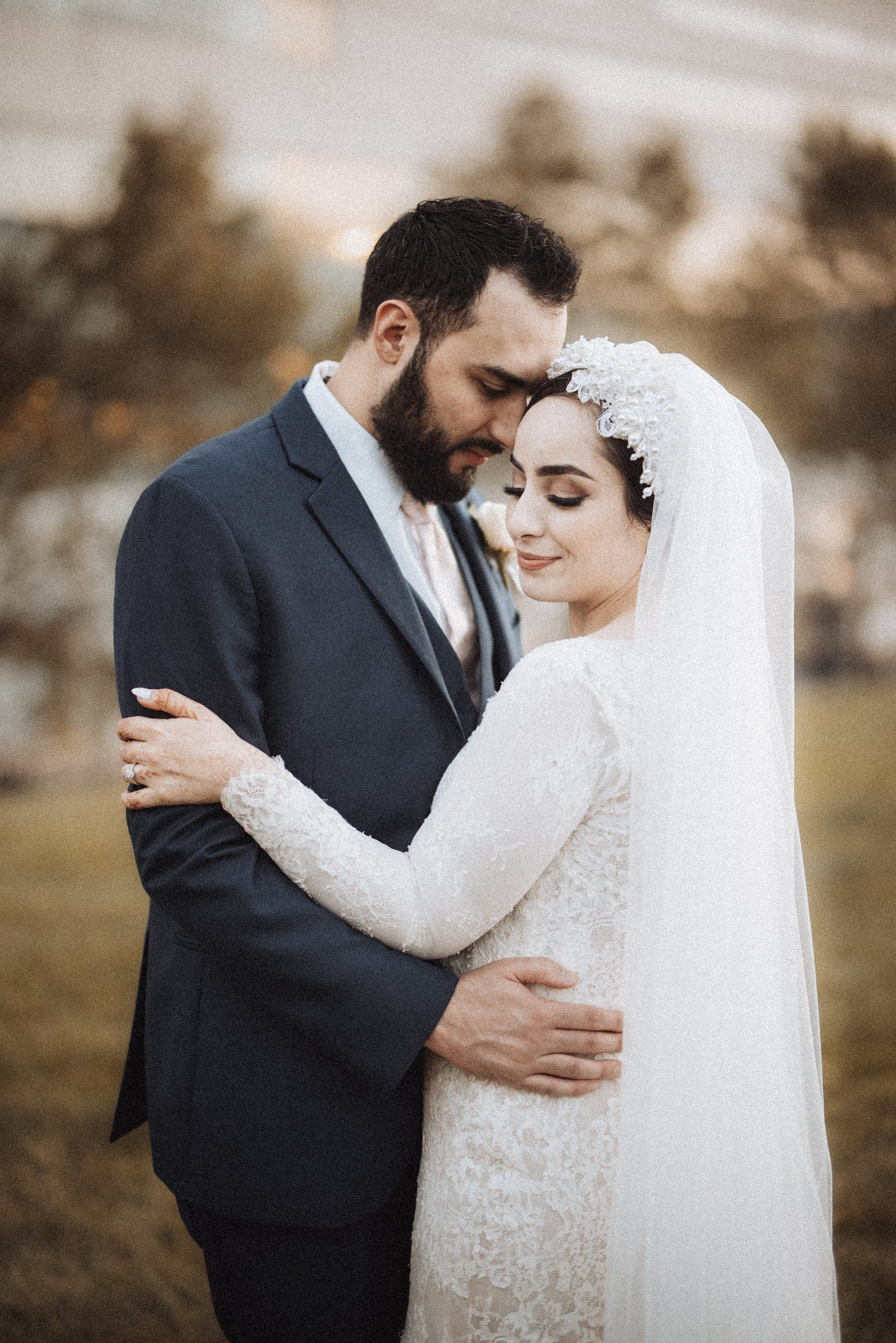 Pearl and Lace Headband Bridal Veil: Turban Headpiece - Studio 3 Twenty One LLC