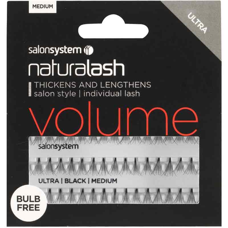 Salon System Individual Lashes Ultra Bulb Free, Black Medium - Studio 3 Twenty One LLC