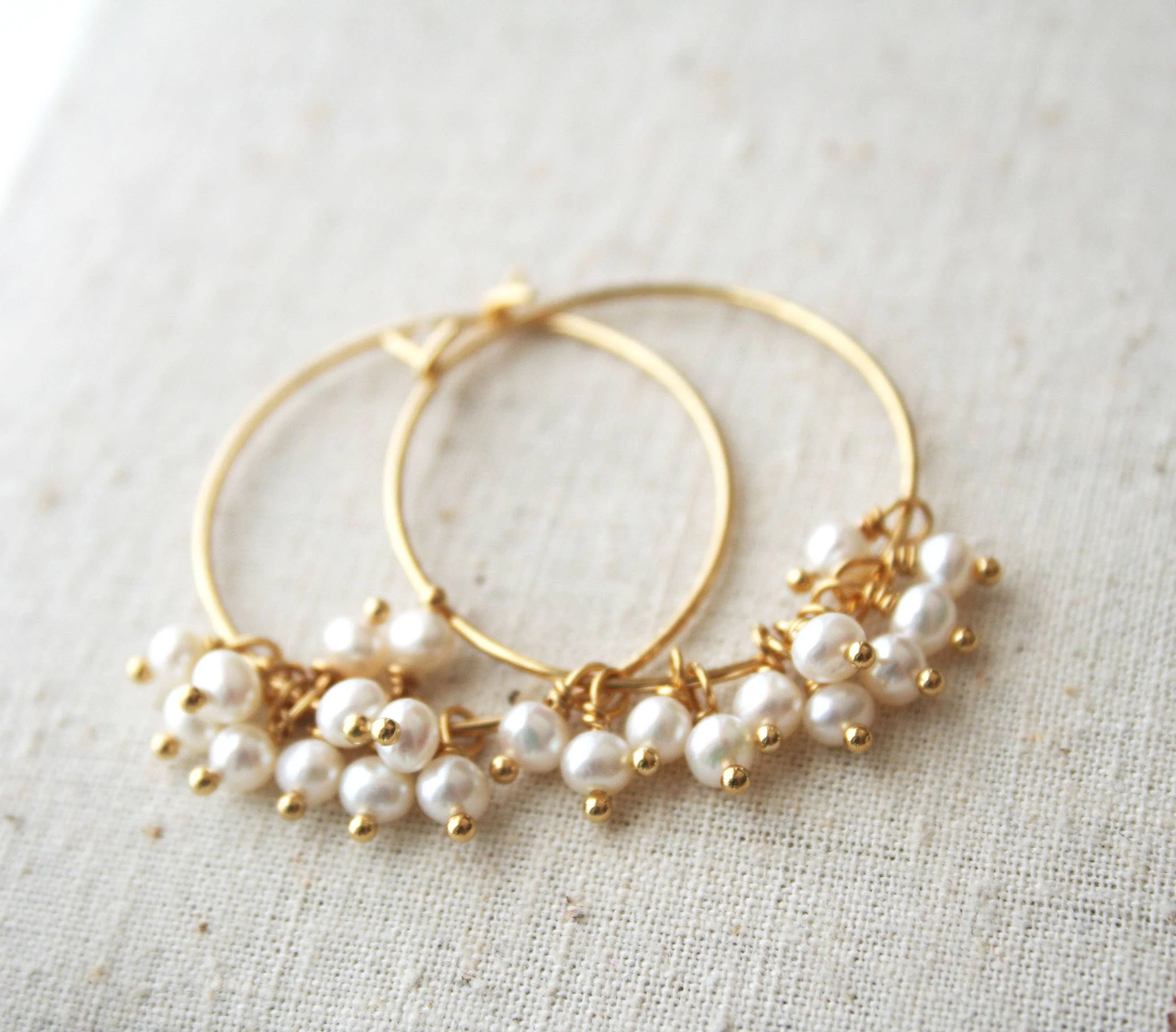Pearl Hoop Earrings - Studio 3 Twenty One LLC