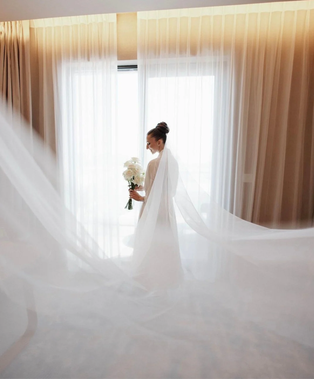 Soft bridal tulle wedding veil without gathers - Studio 3 Twenty One LLC