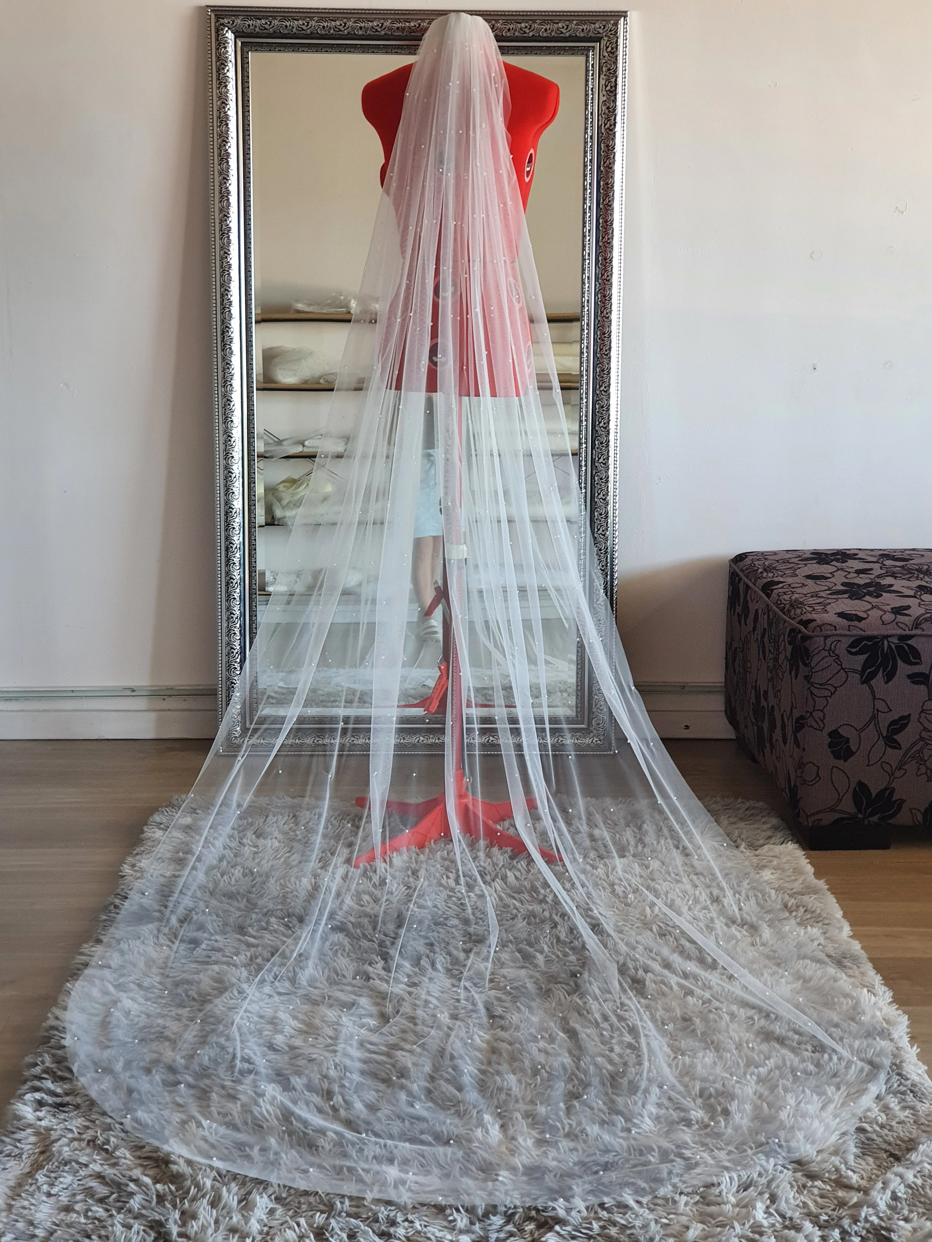 Pearl veil with small pearls - Studio 3 Twenty One LLC