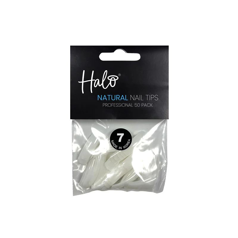 Halo Pure Nails Natural ABS Nail Tips Size 7 - Pack of 50 - Studio 3 Twenty One LLC