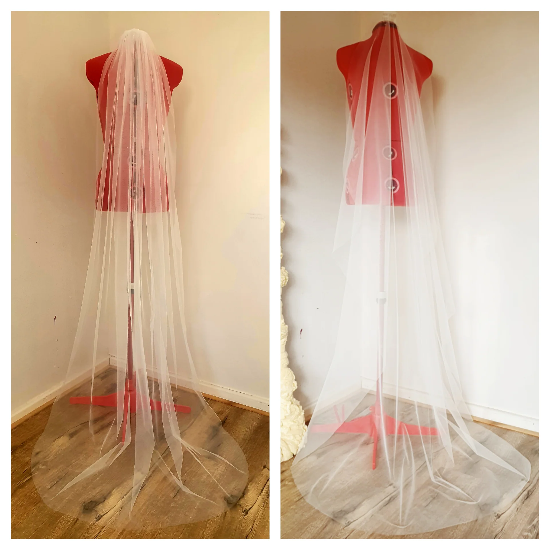 Soft bridal tulle wedding veil without gathers - Studio 3 Twenty One LLC