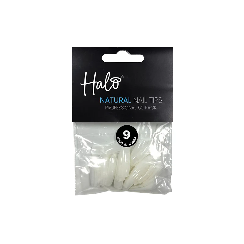 Halo Pure Nails Natural ABS Nail Tips Size 9 - Pack of 50 - Studio 3 Twenty One LLC
