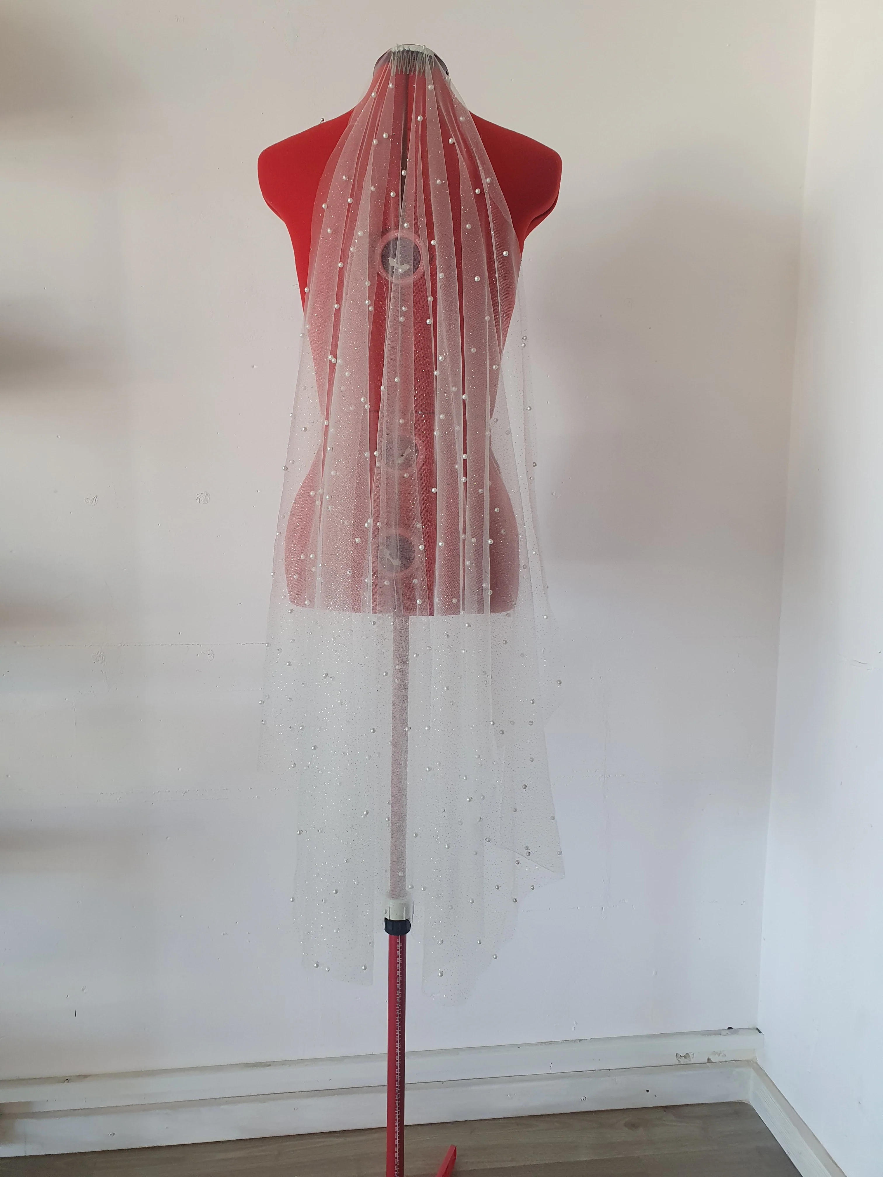 Shimmery Sparkly Pearl Veil - Studio 3 Twenty One LLC