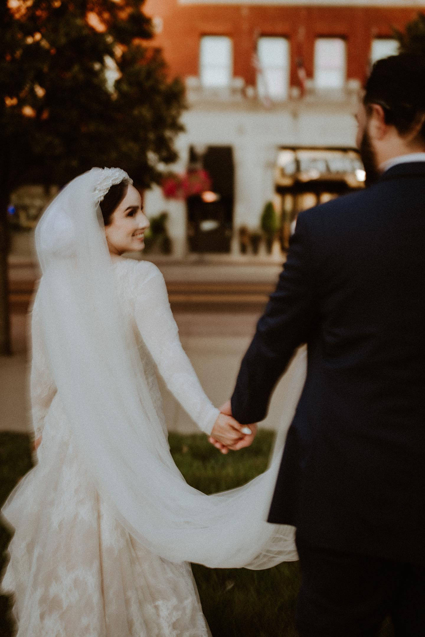 Pearl and Lace Headband Bridal Veil: Turban Headpiece - Studio 3 Twenty One LLC