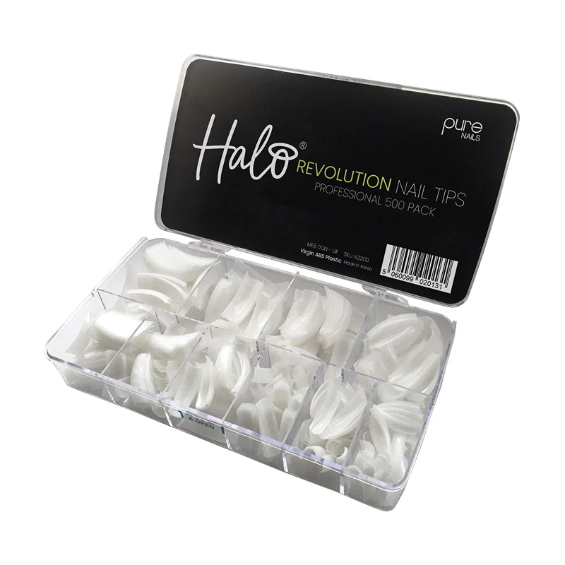 Halo Pure Nails Revolution ABS Nail Tips Sizes 1-10 - Pack of 500 - Studio 3 Twenty One LLC