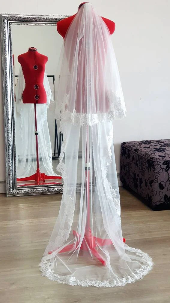 Nathalie - 2 tier lace veil - Studio 3 Twenty One LLC