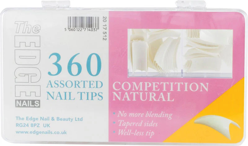 The Edge Natural Competition Nail Tips, Sizes 1-10 - Pack of 360 - Studio 3 Twenty One LLC