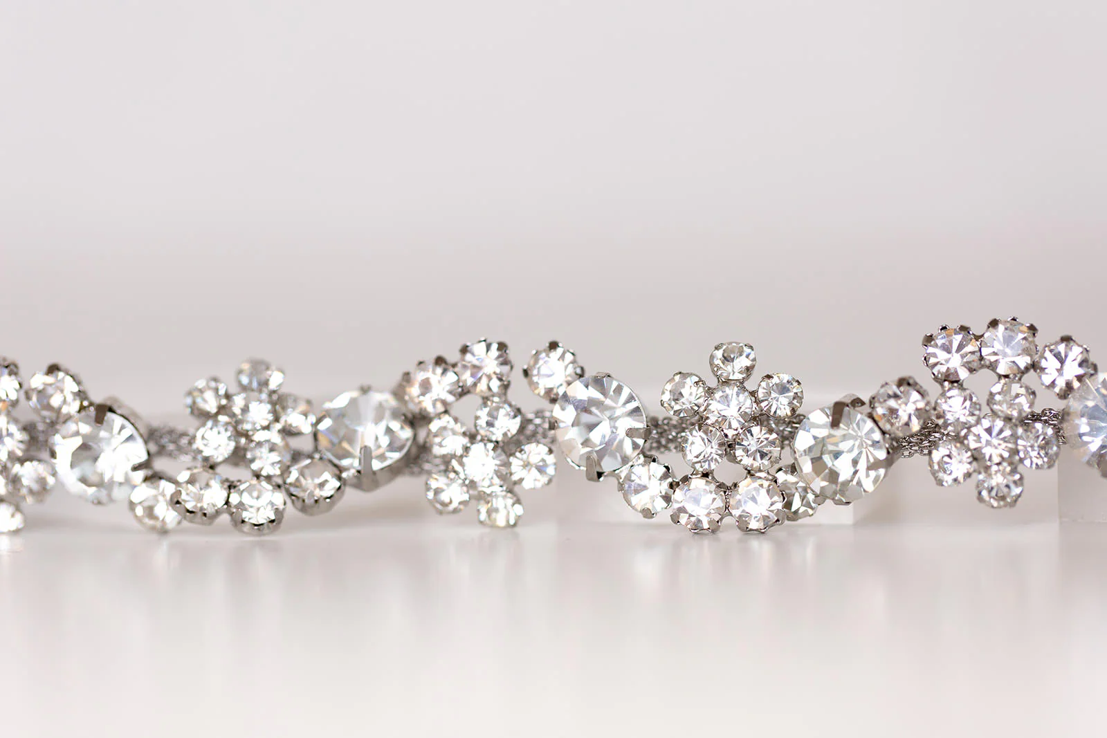 Rhinestone Crystal Bridal Headband, Silver Vine and Flower Hair Chain - Studio 3 Twenty One LLC