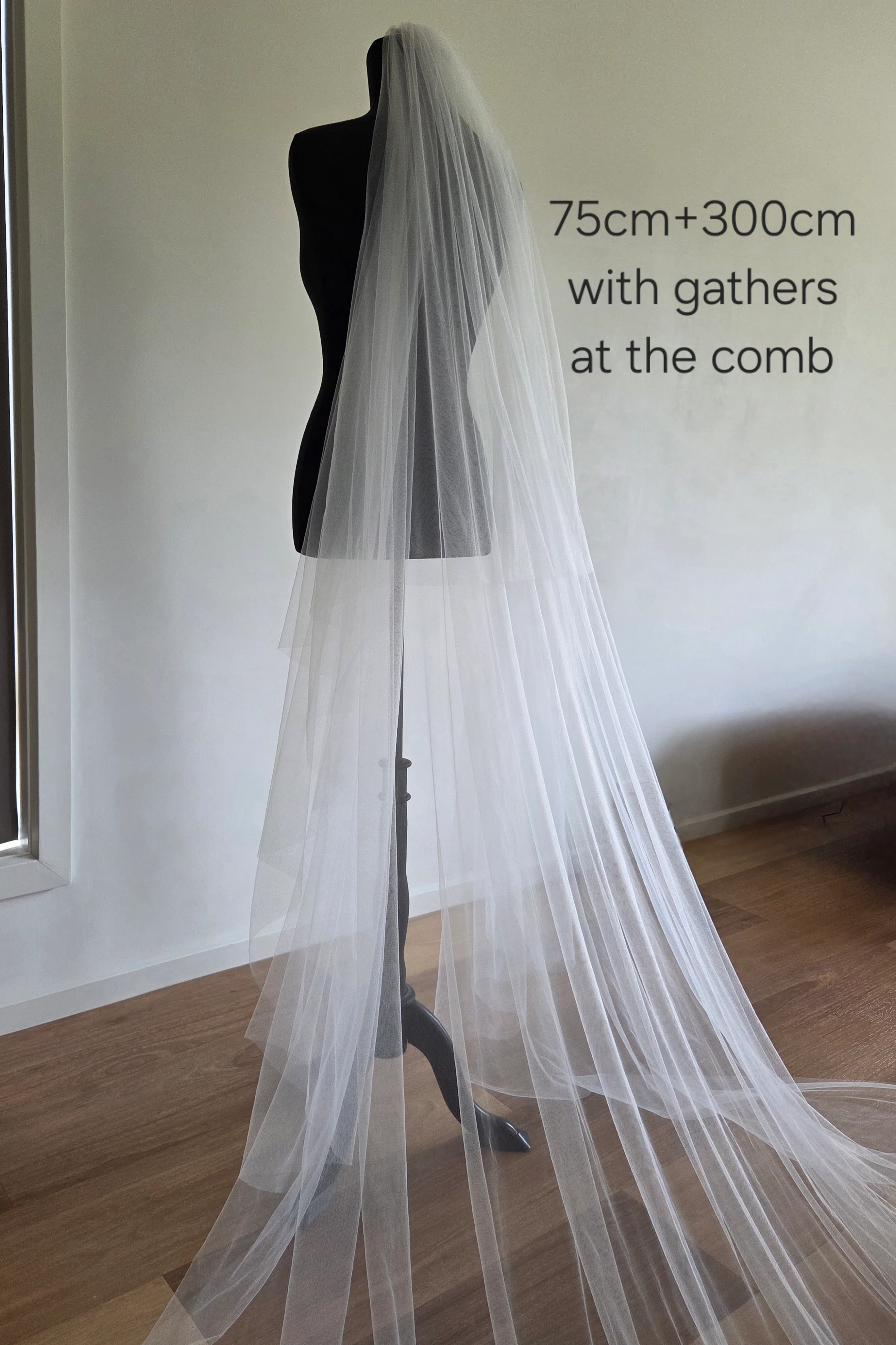 English Net Blusher Veil with long blusher - Studio 3 Twenty One LLC