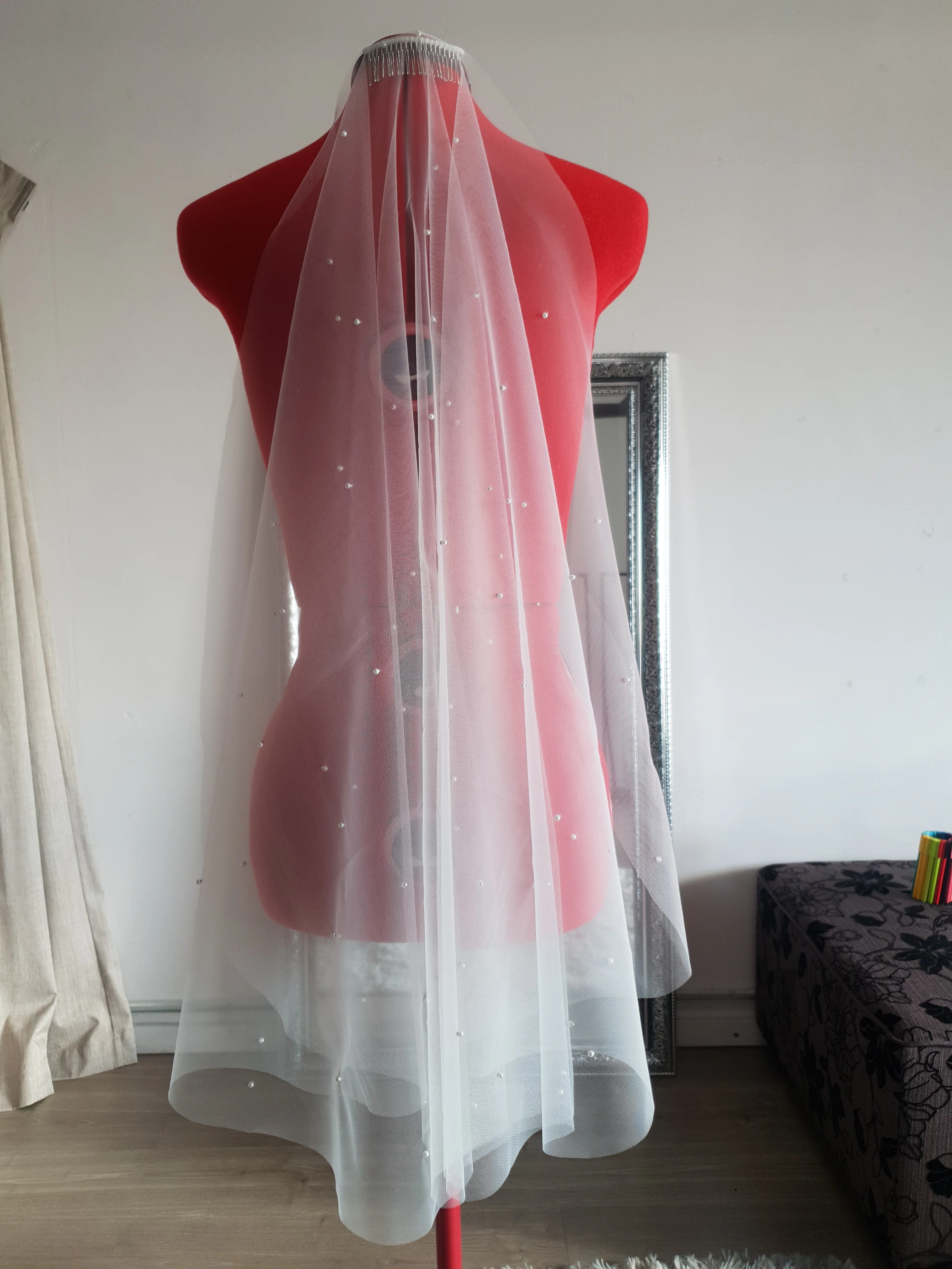 Pearl veil with small pearls - Studio 3 Twenty One LLC