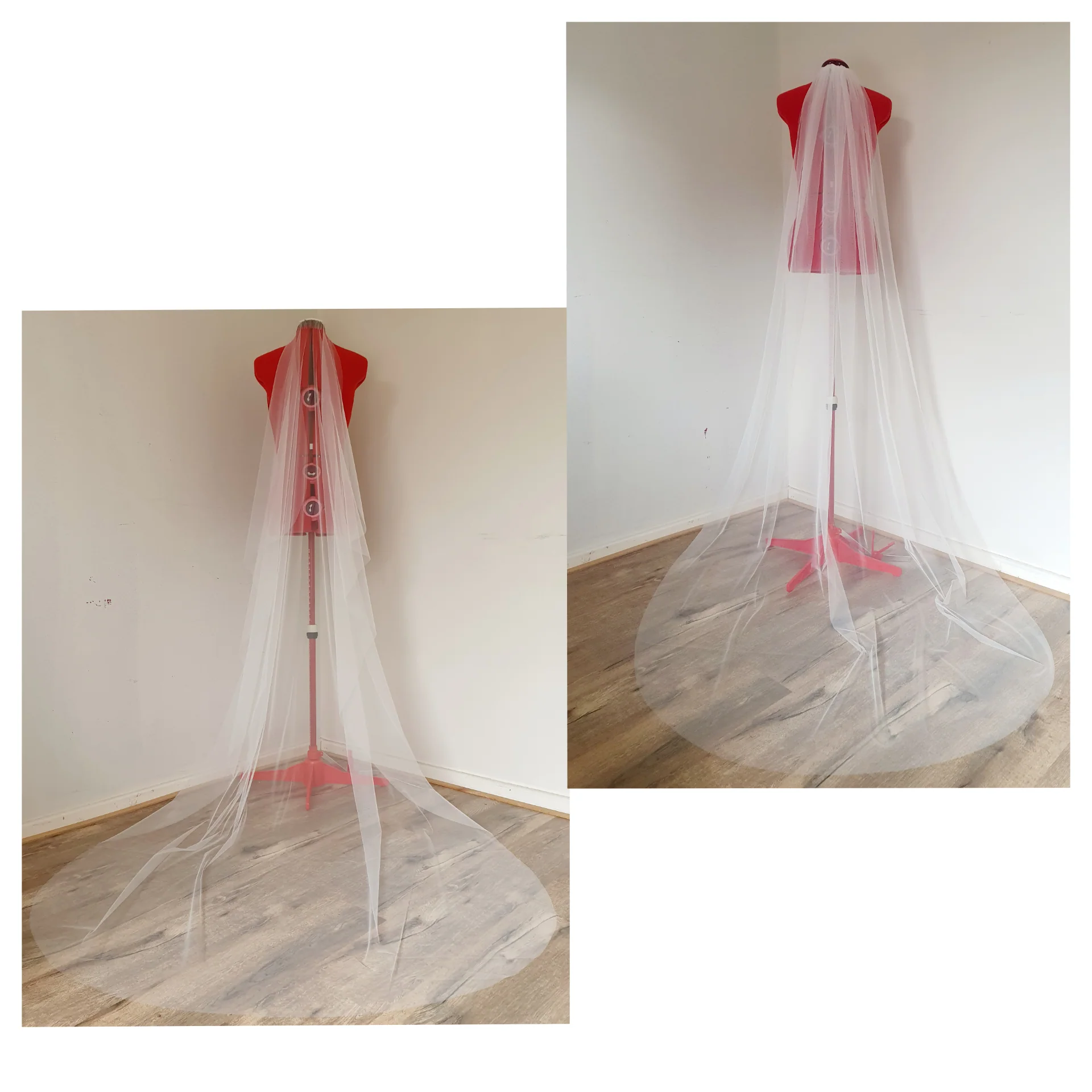 Soft bridal tulle wedding veil without gathers - Studio 3 Twenty One LLC