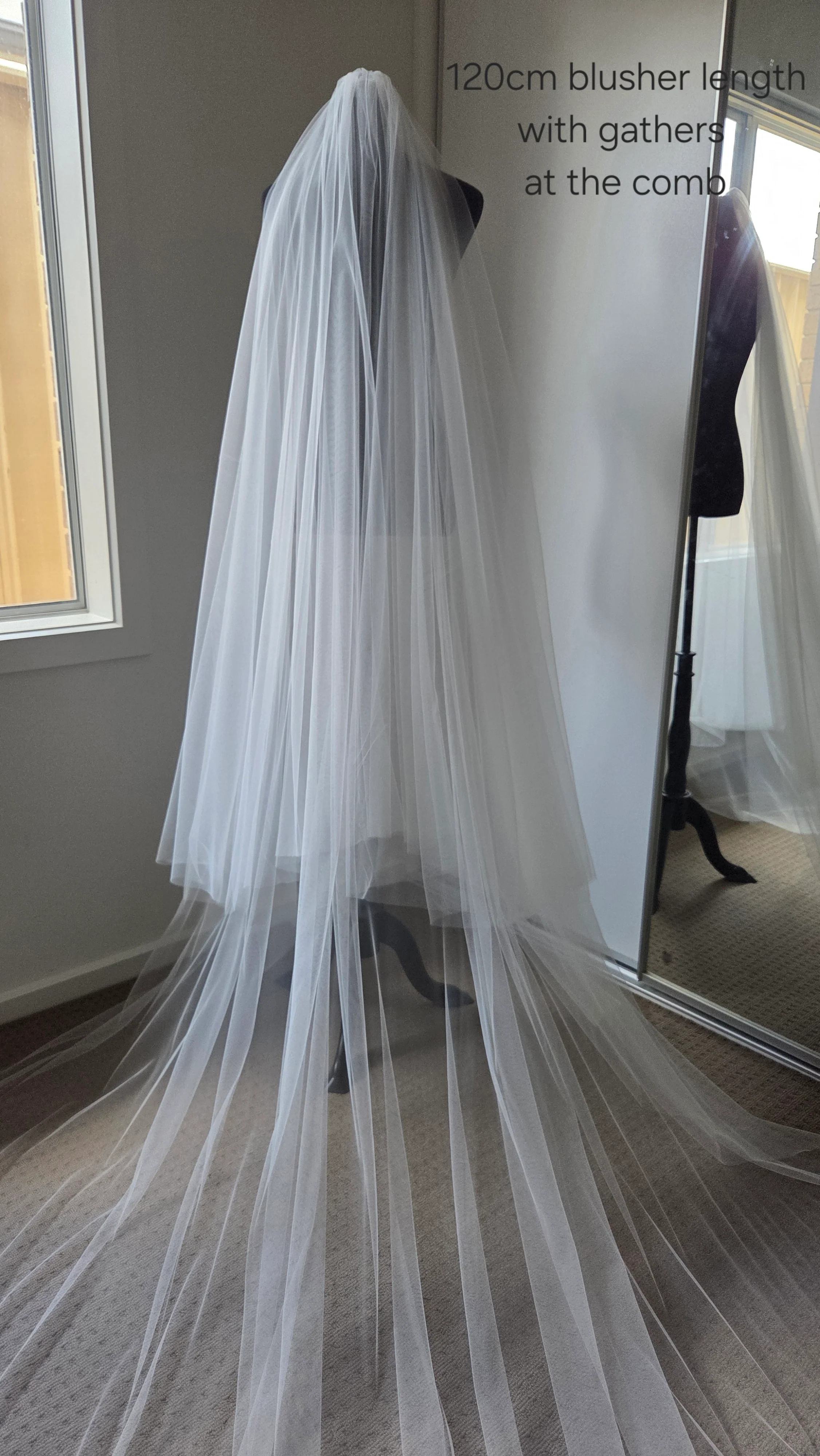 Blusher Veil with long blusher - Studio 3 Twenty One LLC