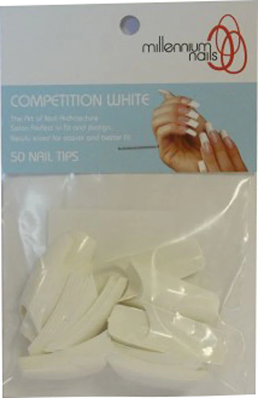 Millennium Nails White Competition Nail Tips - Pack of 50 - Studio 3 Twenty One LLC